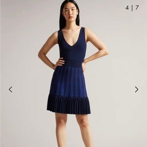 Juliet - Floppy Knit Skater Dress, Ted Baker, size 0, blue, new with tags